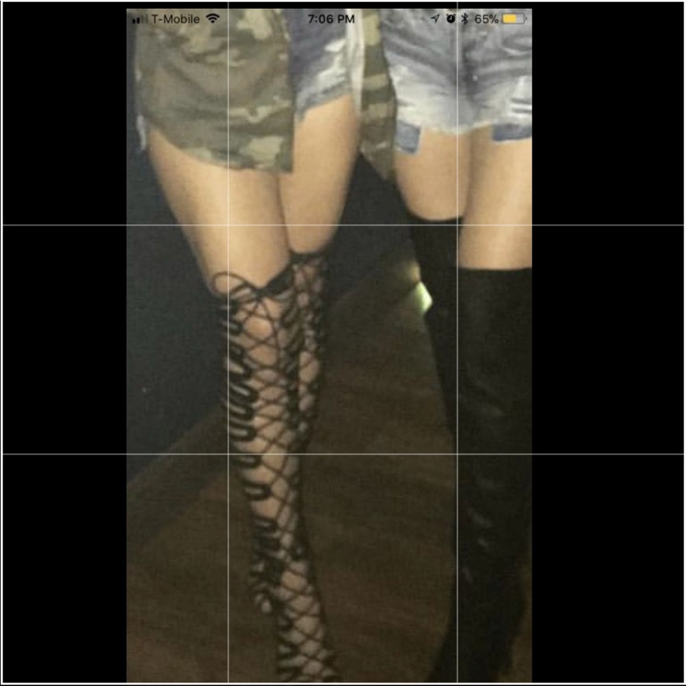 Over the knee strapped heels